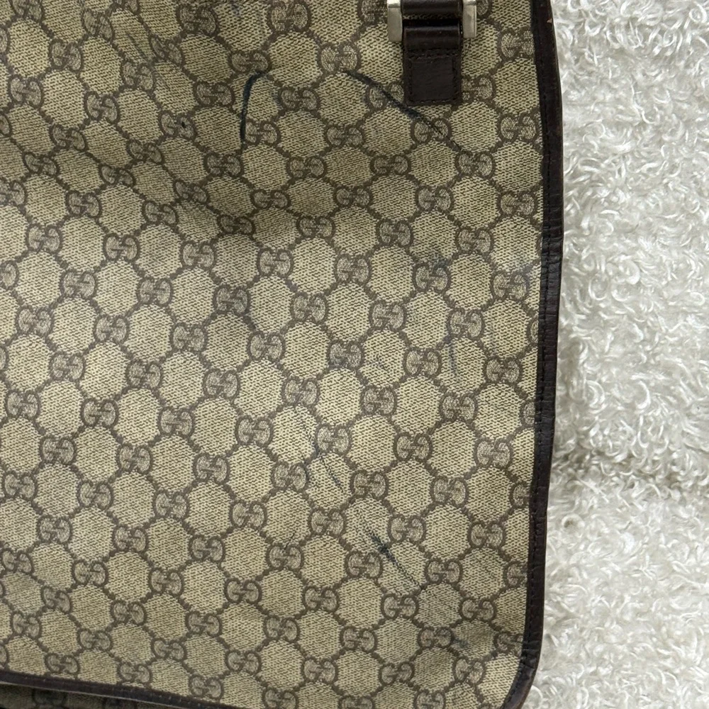 Gucci Beige and Dark Brown Monogram Messenger Bag